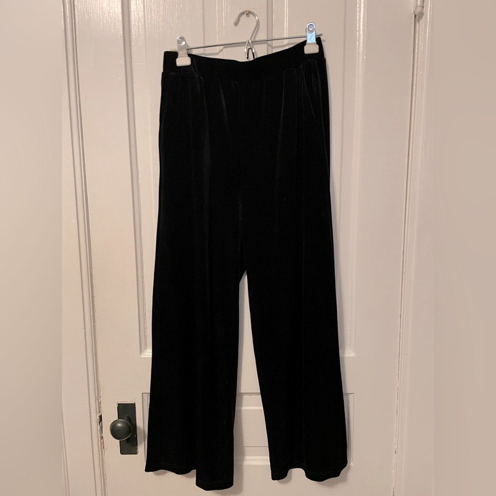 Crushed Velvet Wide Leg Pants